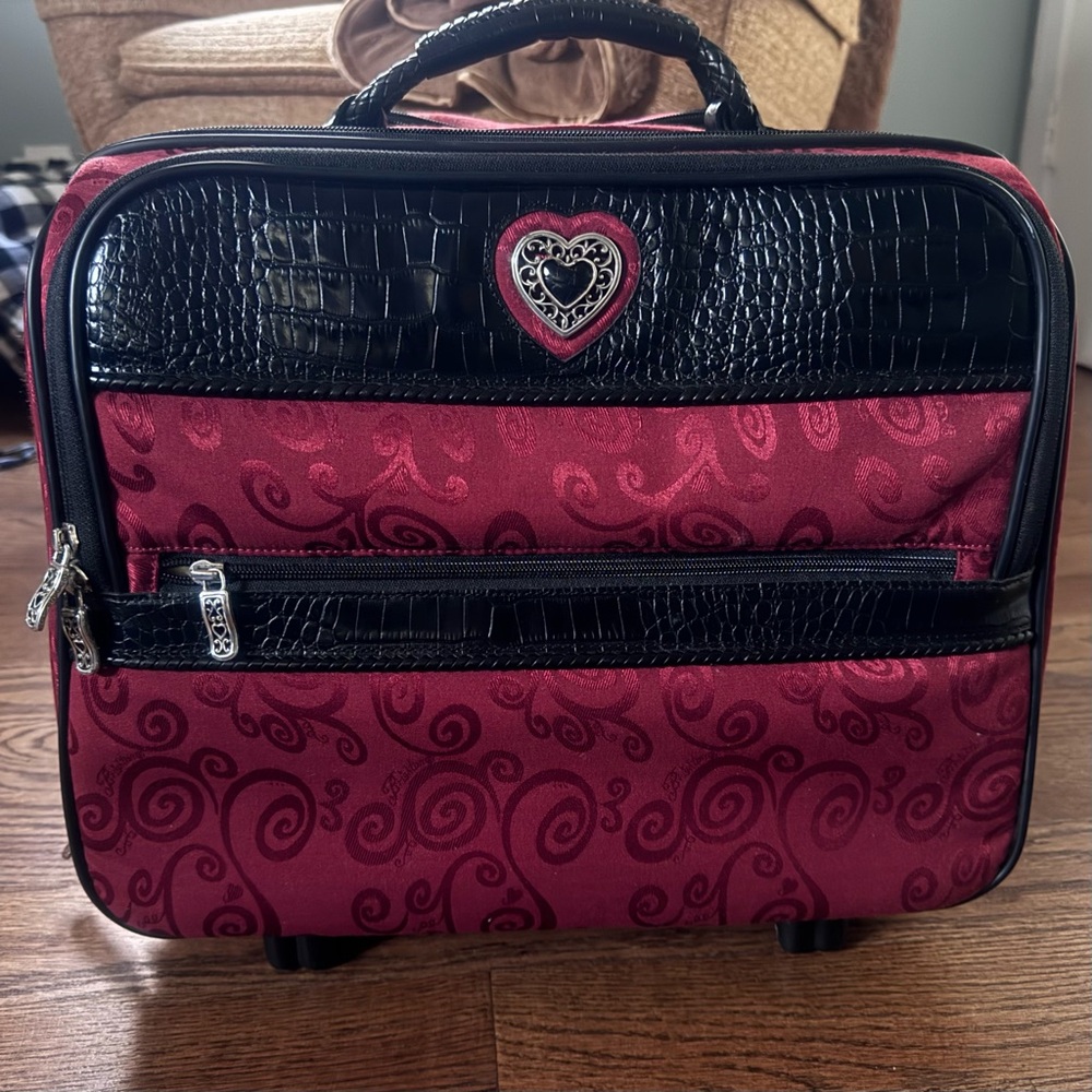 Brighton Black and Red Wheeled Weekender Laptop Bag, Retired and Rare!